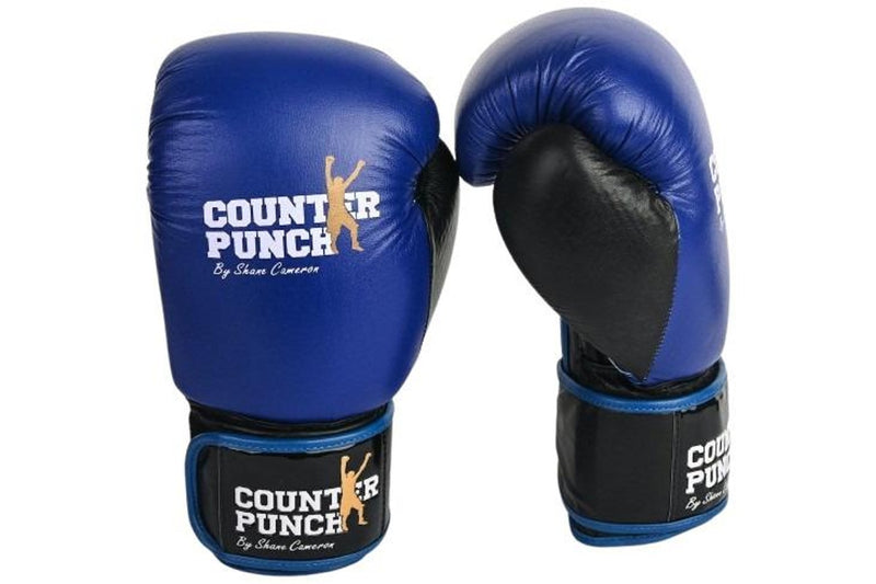 Counterpunch Premium Leather Boxing Gloves - Blue - 12oz