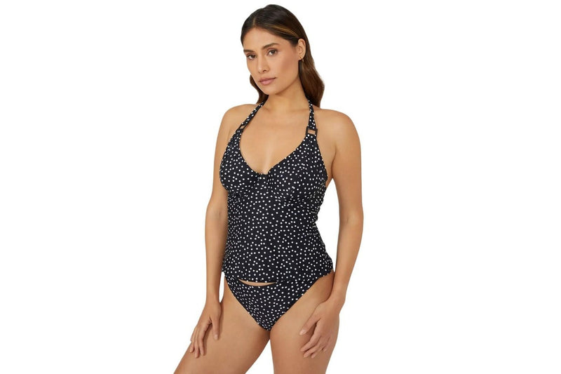 Gorgeous Womens/Ladies Spotted Non-Padded Tankini Top (Monochrome) (32DD)