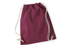 Westford Mill Cotton Gymsac Bag - 12 Litres (Pack of 2) (Burgundy) (One Size)