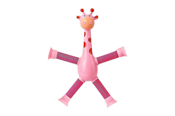 4 Pieces Telescopic Stretchy Giraffe Suction Toy Tube Shape Changing Fidget Blocks