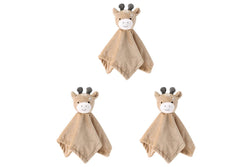 3x The Peanutshell Madagascar Giraffe Print Security Blanket Baby Nursery 31cm