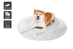 Pawever Pets: Round Nest Calming Bed - Grey (Large/X-Large, 110cm)