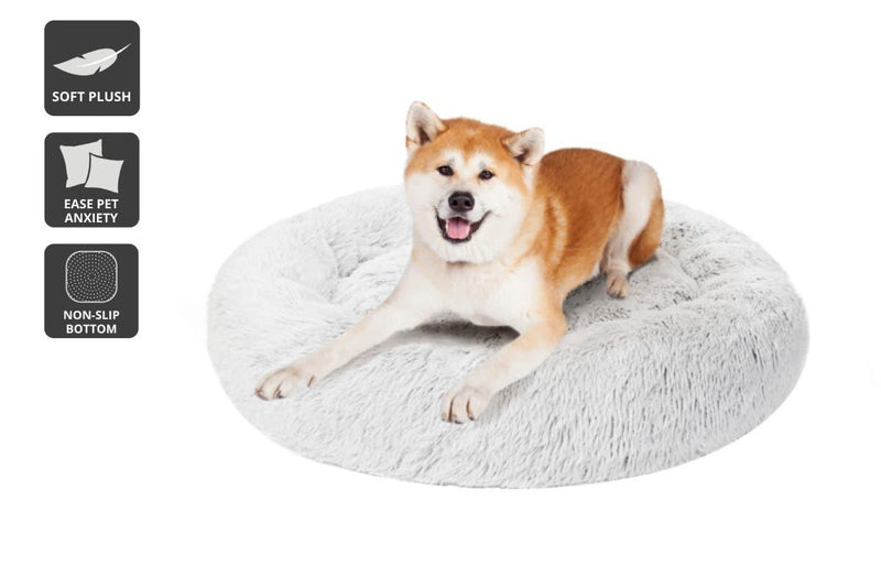 Pawever Pets: Round Nest Calming Bed - Grey (Medium, 100cm)