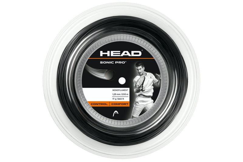 Head Sonic Pro 17g Tennis String Reel 200m 1.25mm Control Comfort - Black