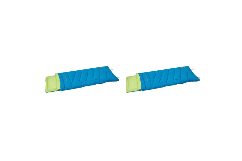 2x Quest Outdoors Kids Children Ridgeline 0 Deg Camping Soft Sleeping Bag Blue