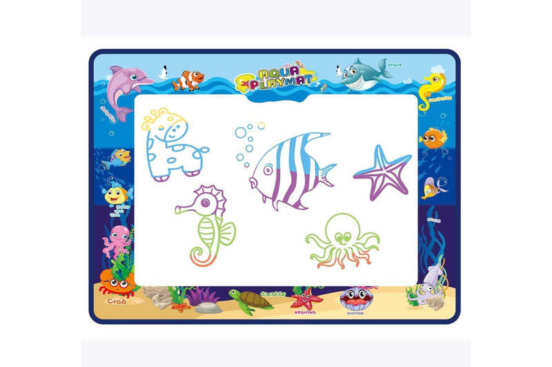 UPnPlay Kids 27 Piece Activity Play Mat with Drawing Board Magic Pen & Bonus Accessories - OCEAN