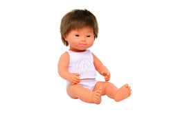 Miniland Baby Doll Caucasian Boy w Down Syndrome 38cm Kids Pretend Play Toy 10m+