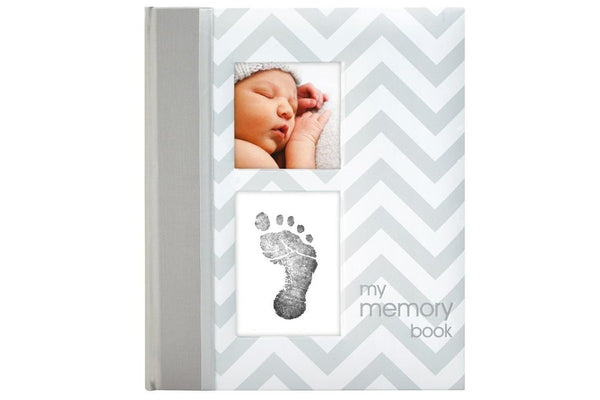 Pearhead: Chevron Baby Book - Grey