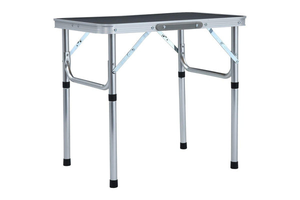 Folding Camping Table Grey Aluminium 60x45 cm vidaXL