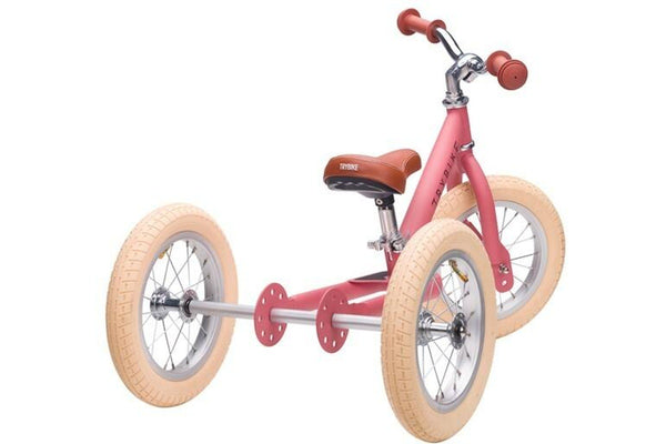 Trybike: 2-In-1 Steel Balance Bike - (Matte Pink/Brown)