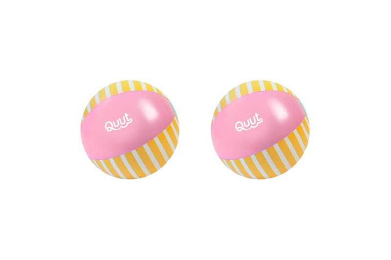 2x Quut Inflatable Beach Ball 30cm Round Banana Pink Kids Children Play Toy 1y+