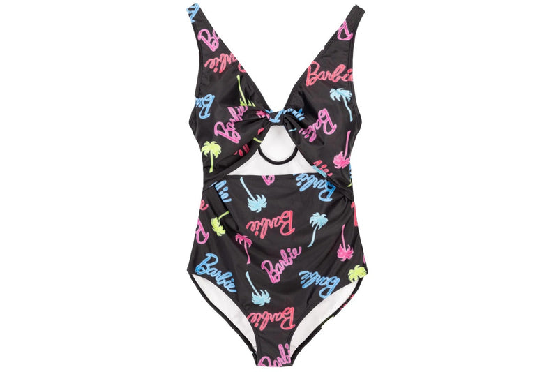 Barbie Womens/Ladies Palm Tree Logo One Piece Swimsuit (Black) (XXL)