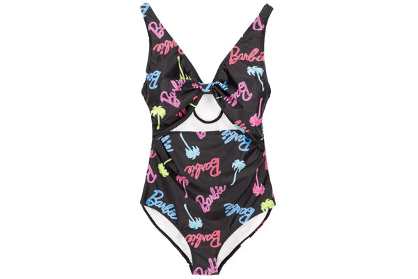 Barbie Womens/Ladies Palm Tree Logo One Piece Swimsuit (Black) (M)