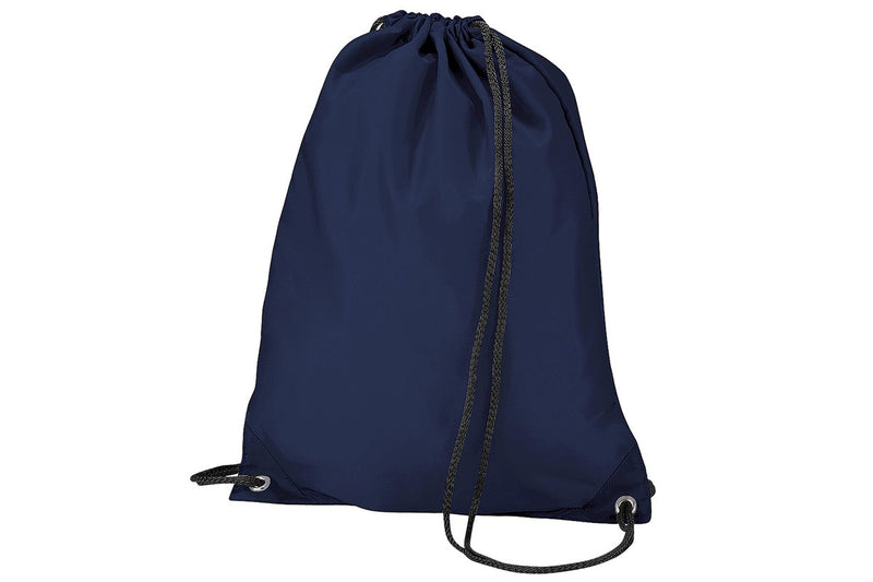 BagBase Budget Water Resistant Sports Gymsac Drawstring Bag (11 Litres) (Pack of 2) (Navy Blue) (One Size)