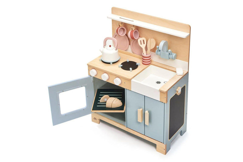 Tender Leaf Toys 52cm Mini Chef Home Kitchen Cooking Wooden Toy Set Kids 3y+