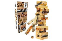 WWF Miombo Tumble Tower Kids Children Fun Play Wooden Blocks Stacking Toy 3y+