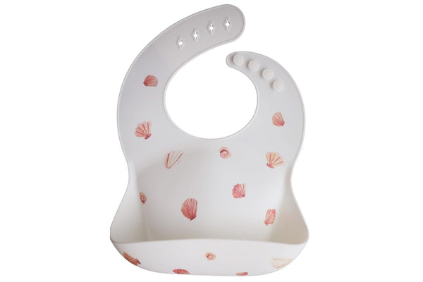 Mushie: Silicone Bib - Light Shell