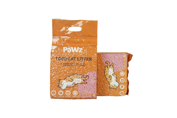 Pawz 2.5kg Tofu Cat Litter Clumping Flushable Super Absorben Watermelon x12