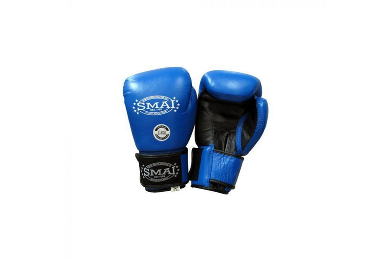 SMAI: Pro Leather Boxing Gloves - Blue (18Oz)