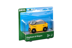 2pc Brio Elephant and Wagon Kids Childrens Interactive Pretend Play Toy 3y+