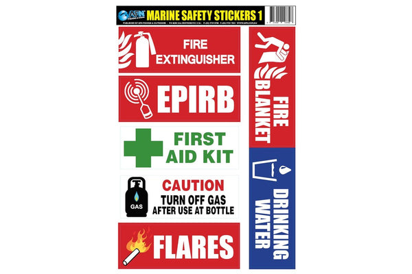 AFN Marine Safety UV Vinyl Boat Warning Stickers 1 Danger Sign Adhesive Decals