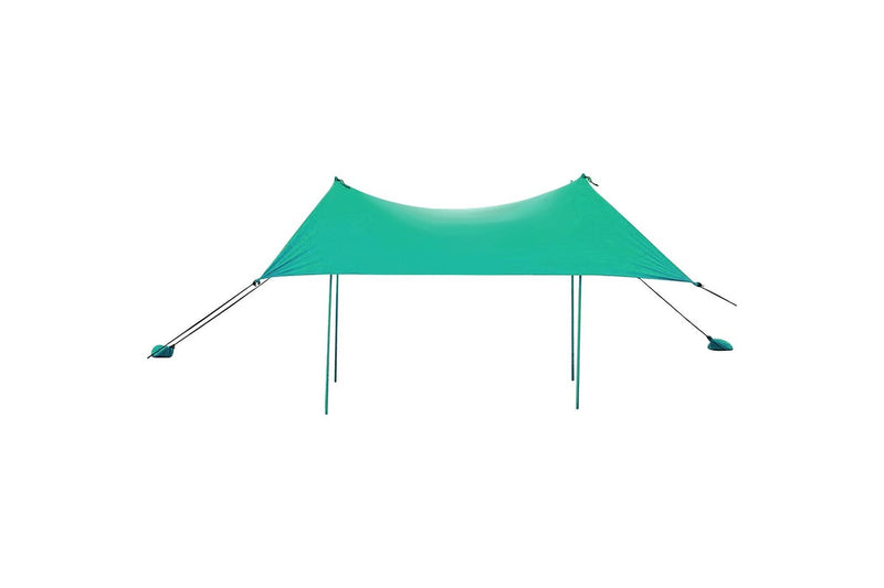 Giantex Beach Sunshade Canopy UPF 50+ Lycra Fabric W/ Sand Anchor Peg Stake Portable Beach Tent,Turquoise,3x2.8M