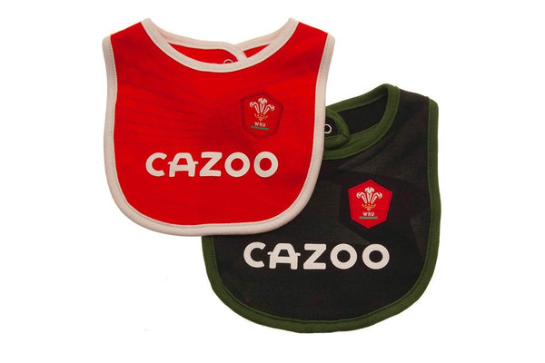 Wales RU Baby Bibs Set (Pack of 2) (Red/Black/Green) (One Size)