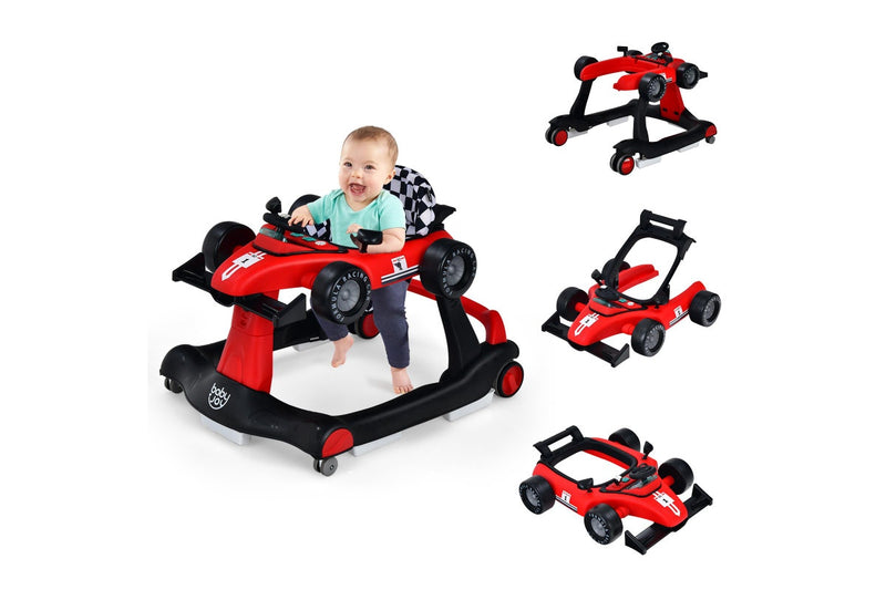 Costway 4in1 Walker Stroller Folding Push Walkers Ride on Toy Car Activity Music Gift Red