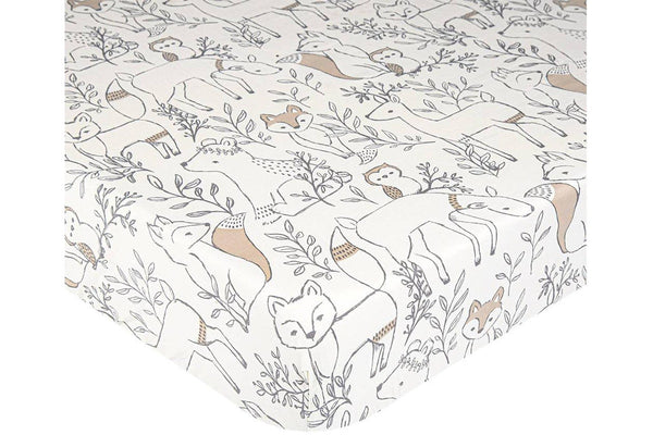 Crane Baby: Crib Fitted Sheet - Ezra Woodland (80 x 40cm)