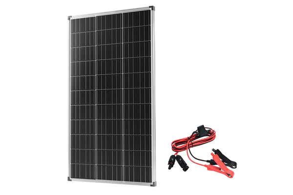 VoltX 160W Solar Panel Fixed + MC4 to Alligator Clip Connector