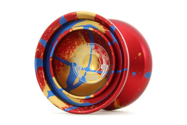 Duncan Yo Yo Expert Windrunner Red with Blue and Gold Splash