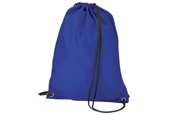 BagBase Budget Water Resistant Sports Gymsac Drawstring Bag (11 Litres) (Pack of 2) (Royal) (One Size)