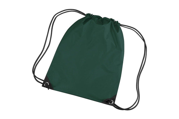 Bagbase Premium Gymsac Water Resistant Bag (11 Litres) (Pack Of 2) (Bottle Green) (One Size)