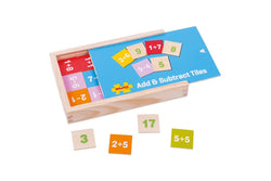 81pc Bigjigs Toys Wooden 19.5cm Add & Subtract w Box Kids Educational Toy 3y+