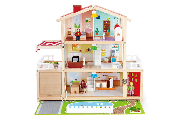 29pc Hape 80cm Doll Family Mansion Realistic House Kids Activity Wooden Toy 3y+