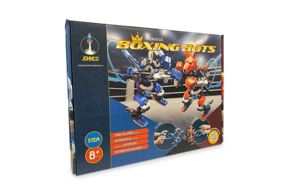 Johnco Hydraulic Boxing Bots Kids Childrens STEM Multiplayer Toy Game 8y+