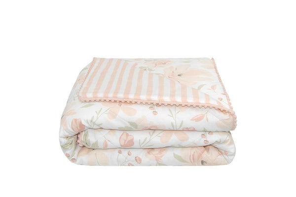 Lolli Living Quilted Cotton Nursery Infant Baby Reversible Cot Comforter Meadow