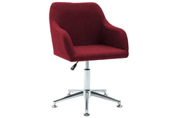 Swivel Dining Chair Wine Red Fabric Dining Chairs