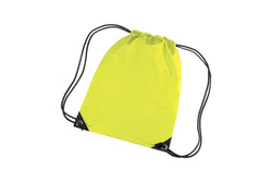 Bagbase Premium Gymsac Water Resistant Bag (11 Litres) (Pack Of 2) (Fluoresent Yellow) (One Size)