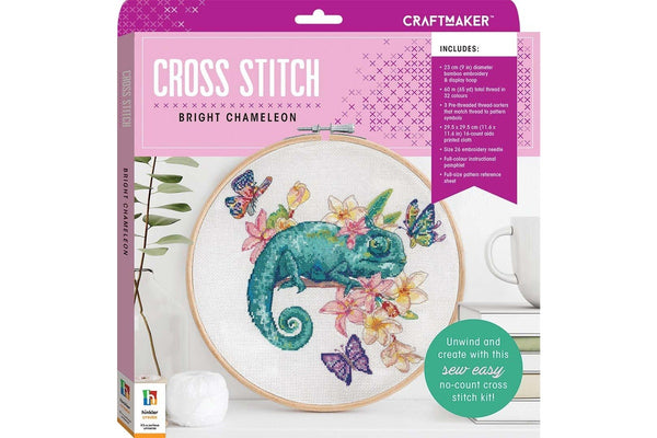 Craft Maker: Cross-stitch Kit - Bright Chameleon