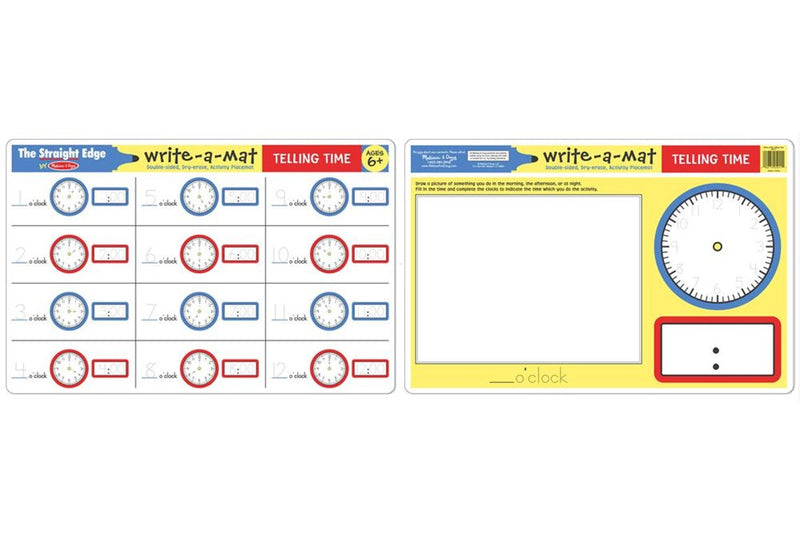 Melissa & Doug: Telling Time Write-a-Mat