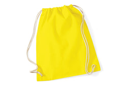 Westford Mill Cotton Gymsac Bag - 12 Litres (Pack of 2) (Yellow) (One Size)