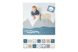 Lulujo's Baby First Year Milestone Blanket & Cards Set - I Will Move Mountains