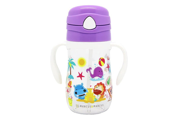 Marcus & Marcus Children Toddler Straw Drink Bottle Willo Whale Lilac 12m+