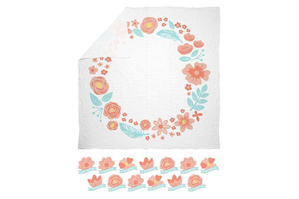 Pearhead: Watch Me Grow Photo Blanket - Floral