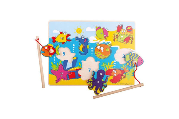 Bigjigs Toys 30cm Magnetic Fishing Fun Kids Children Wooden Educational Toy 18m+