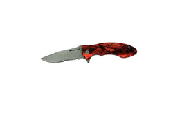 Whitby Knives Survival Camping SS Pocket Lock Knife Orange Camo - 2.75'' Blade