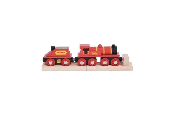 Bigjigs Rail 19cm Big Red Engine Kids Children Collectible Wooden Toy Set 3y+