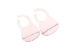 2pc My Pure Silicone Baby Toddler Feeding Bibs Catcher Set - Blush 4M+