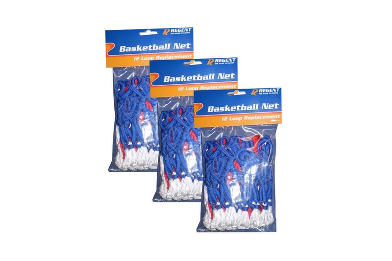 3x Regent Heavy Duty Basketball Ring Hoop Rim Net Official Size Red White Blue